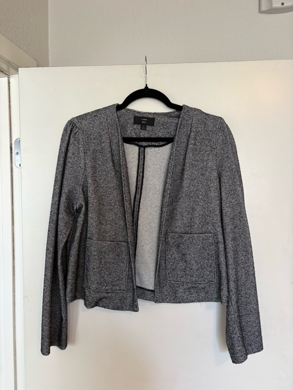 J. Crew Heather Gray Open-Front Knit Blazer